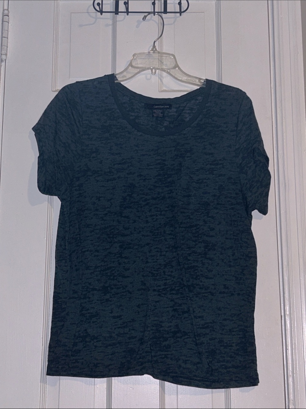 Calvin Klein Jeans Dark Heathered Forest Green Short Sleeve Tee - Women's